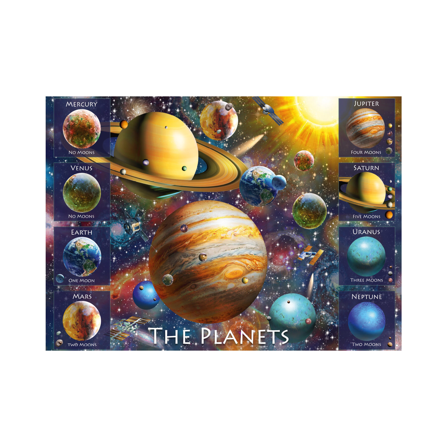 Dino Puzzle XL - Acht Planeten 500 Teile Puzzle Dino-51413 von Dino