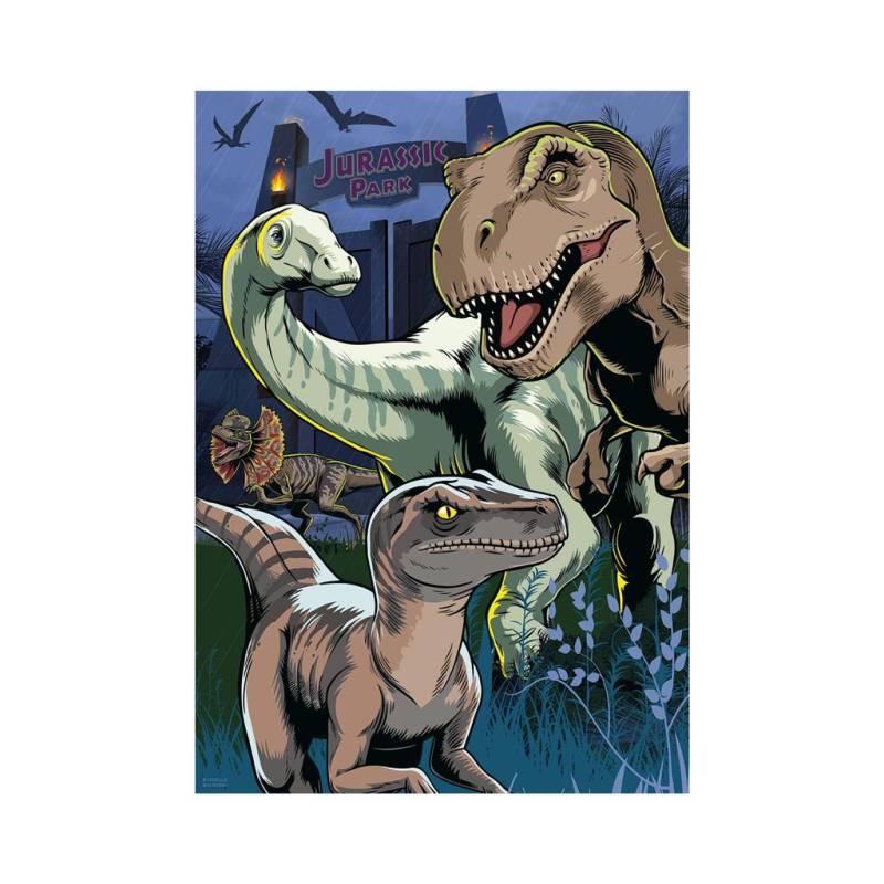 Dino XXL Teile - Jurassic World - Neon Puzzle 100 Teile Puzzle Dino-39420 von Dino
