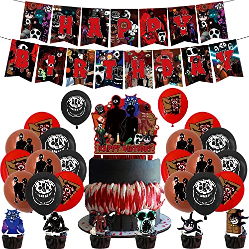 Geburtstag Party Deko Set - Luftballons, Kuchen Deko, Banner - Festliche Dekoration für Geburtstagsfeier von Dinoeye