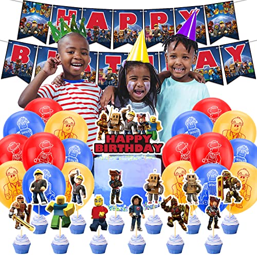 Party Deko Geburtstag Roblox Luftballons Roblox Geburtstag Girlande Roblox Tortendeko Geburtstag Roblox Kindergeburtstag Deko Roblox Luftballons Deko Roblox Kuchen Topper Roblox Geburtstag Deko von Dinoeye