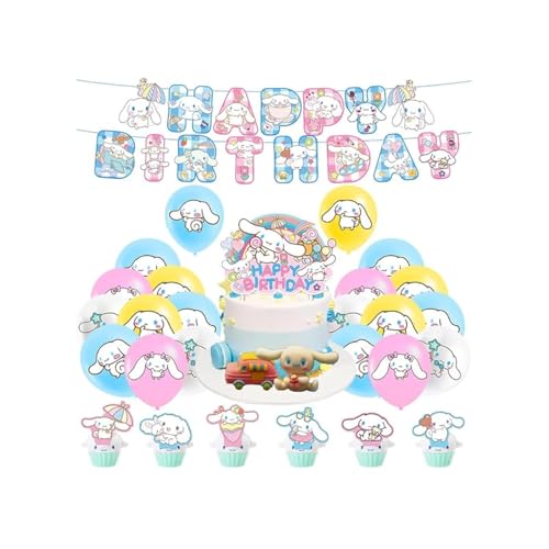 Sanrio Cinnamoroll Kindergeburtstag Deko Set - Luftballons, Kuchen Topper, Girlande Sanrio Cinnamoroll Kindergeburtstag Deko Set - Luftballons, Kuchen Topper, Girlande von Dinoeye