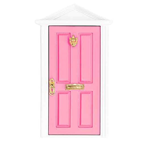 Dioche Mini Holz Türpuppenhaus Windows Dollhouse Trim Helle Farbe Lebendige Details Glättere Kantenpuppenhaus Miniaturfefe für 1:12 Puppenhausgeschenke (Hell-Pink) von Dioche