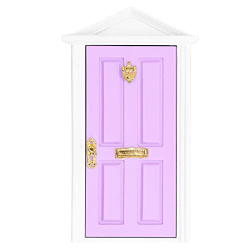 Dioche Mini Holz Türpuppenhaus Windows Dollhouse Trim Helle Farbe Lebendige Details Glättere Kantenpuppenhaus Miniaturfefe für 1:12 Puppenhausgeschenke (helles Lila) von Dioche