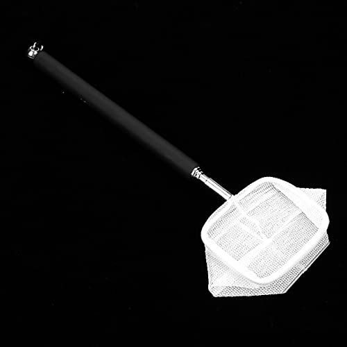 Dioche Verstellbares Mini -Fischereinetz für Aquarium -Tankgarnelen mit Erweiterbarem 20-57,5 cm Edelstahlpol Leichtes und Tragbares Schwarzes Runddesign (Black #02) von Dioche