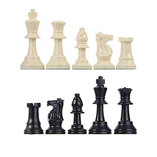 Schachfiguren, Kunststoff Schachspiel, International Standard Schachspiel, Komplettes Schachspiel für Kinder Teenager Erwachsene, Schwarz und Weiß(Groß-77mm) von Dioche