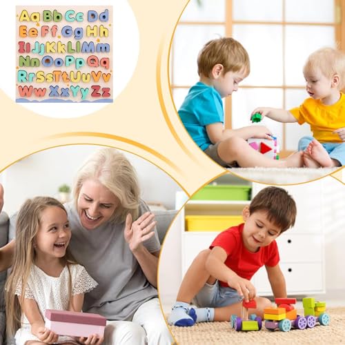 Dioeazh Alphabet Puzzle | Kleinbuchstaben und Großbuchstaben Lernspielzeug für Kleinkinder | Spielbrett mit Buchstaben Steckblöcken für Feinmotorik Kindergarten Vorschule von Dioeazh