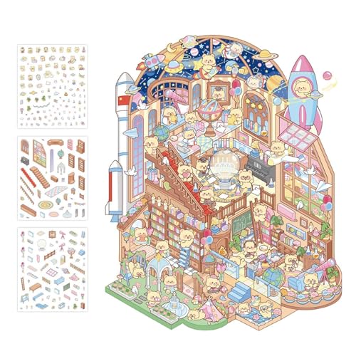 Dioeazh House Stickers, Hausaufkleber Scene Make Your Own Wissenschaftsmuseum, Fun Stacking Scene Stickers Miniatur Szenen Aufkleber Scene Stickers Für Kinder, Familie, Freunde Zum Chinesischen Dioeazh House Stickers, Hausaufkleber Scene Make Your Own Wissenschaftsmuseum, Fun Stacking Scene Stickers Miniatur Szenen Aufkleber Scene Stickers Für Kinder, Familie, Freunde Zum Chinesischen von Dioeazh