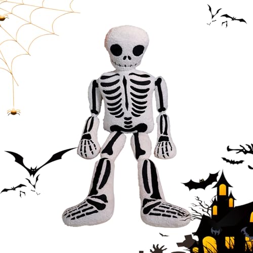 Dioeazh Skelett Kuscheltier, 40 cm Halloween-Skelett-Plüsch, Kuschelweich, Schmutzabweisend Und Staubdicht, Geschenk Für Kinder, Jungens, Und Mädchen von Dioeazh