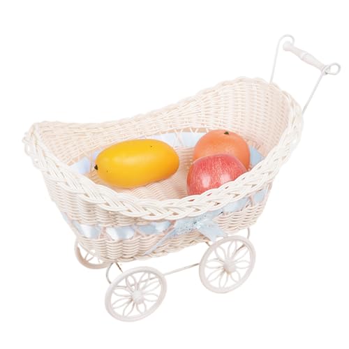 Simulierter Rattanwagen Kinderwagen, Puppenwagen Gewebter Blumenkorb Für Süßigkeiten Und Blumen, Vintage Kinderwagen Rattan Gewebter Trolley Für Babypartys Partygeschenke Simulierter Rattanwagen Kinderwagen, Puppenwagen Gewebter Blumenkorb Für Süßigkeiten Und Blumen, Vintage Kinderwagen Rattan Gewebter Trolley Für Babypartys Partygeschenke von Dioeazh