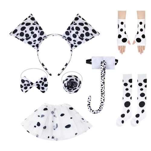 Diogeynu 3/4/7 Dalmatiner-Welpenkostüm, Zubehör-Set, Ohren, Stirnband, Schleifen, Schnauze, Handschuh, Schwanz, Zubehör-Kits, Dalmatiner-Welpenkostüm Diogeynu 3/4/7 Dalmatiner-Welpenkostüm, Zubehör-Set, Ohren, Stirnband, Schleifen, Schnauze, Handschuh, Schwanz, Zubehör-Kits, Dalmatiner-Welpenkostüm von Diogeynu