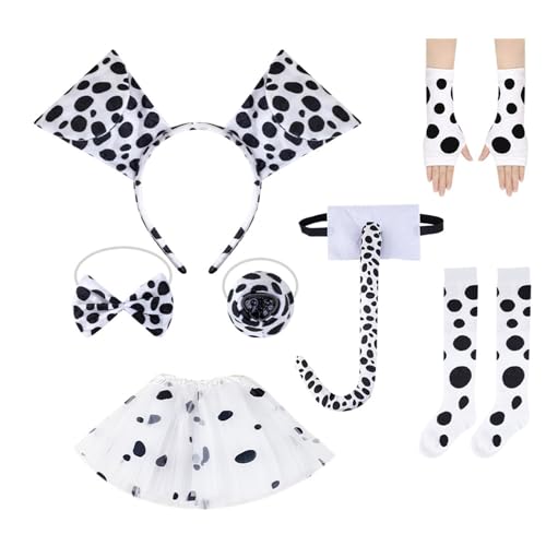 Diogeynu 3/4/7 Dalmatiner-Welpenkostüm, Zubehör-Set, Ohren, Stirnband, Schleifen, Schnauze, Handschuh, Schwanz, Zubehör-Kits, Dalmatiner-Welpenkostüm Diogeynu 3/4/7 Dalmatiner-Welpenkostüm, Zubehör-Set, Ohren, Stirnband, Schleifen, Schnauze, Handschuh, Schwanz, Zubehör-Kits, Dalmatiner-Welpenkostüm von Diogeynu