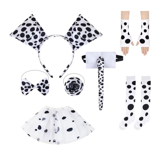 Diogeynu 3/4/7 Dalmatiner-Welpenkostüm, Zubehör-Set, Ohren, Stirnband, Schleifen, Schnauze, Handschuh, Schwanz, Zubehör-Kits, Dalmatiner-Welpenkostüm Diogeynu 3/4/7 Dalmatiner-Welpenkostüm, Zubehör-Set, Ohren, Stirnband, Schleifen, Schnauze, Handschuh, Schwanz, Zubehör-Kits, Dalmatiner-Welpenkostüm von Diogeynu