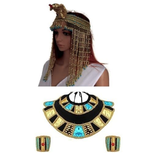 Diogeynu Ägyptisches Kostüm für Damen, inklusive ägyptischer Prinzessinnen-Haarbänder, Schlangen-Kopfschmuck, ägyptischer Gürtel, Armbänder für Halloween Diogeynu Ägyptisches Kostüm für Damen, inklusive ägyptischer Prinzessinnen-Haarbänder, Schlangen-Kopfschmuck, ägyptischer Gürtel, Armbänder für Halloween von Diogeynu