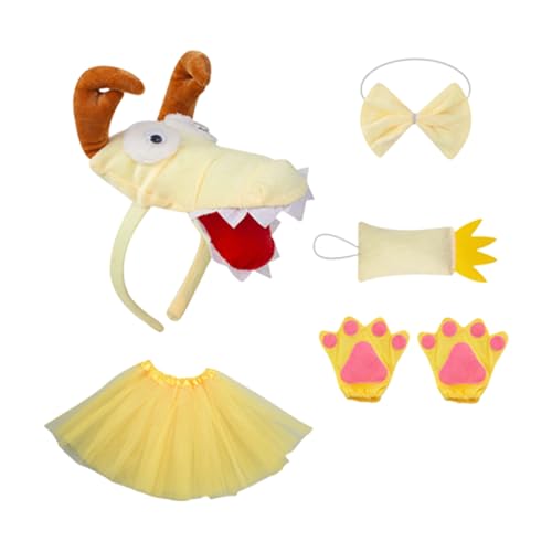 Diogeynu Drachen-Kostüm-Set, Drachenohren, Handschuhe, Schwanz, Fliege, Tutus, Tier-Kostüm, Zubehör für Halloween, Cosplay Diogeynu Drachen-Kostüm-Set, Drachenohren, Handschuhe, Schwanz, Fliege, Tutus, Tier-Kostüm, Zubehör für Halloween, Cosplay von Diogeynu