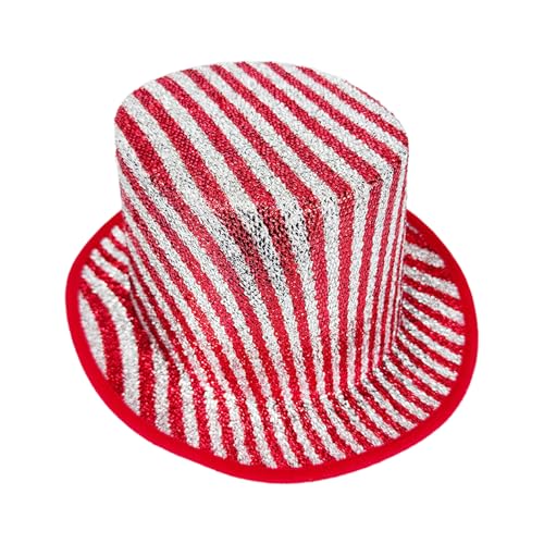 Diogeynu Eleganter Zylinderhut mit Metallic-Finish, verziert mit Streifenmustern, geeignet für Magier-Shows, Motto-Partys, den täglichen Gebrauch, Unisex-Zauberer-Show-Hut Diogeynu Eleganter Zylinderhut mit Metallic-Finish, verziert mit Streifenmustern, geeignet für Magier-Shows, Motto-Partys, den täglichen Gebrauch, Unisex-Zauberer-Show-Hut von Diogeynu