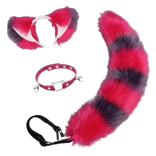 Diogeynu Fuchs-Ohren-Haarband, Fuchs-Schwanz, verstellbarer Gürtel, Glocken, Halsband, Plüsch-Tierschwanz, Dekorationen für Halloween, Party, Karneval Diogeynu Fuchs-Ohren-Haarband, Fuchs-Schwanz, verstellbarer Gürtel, Glocken, Halsband, Plüsch-Tierschwanz, Dekorationen für Halloween, Party, Karneval von Diogeynu