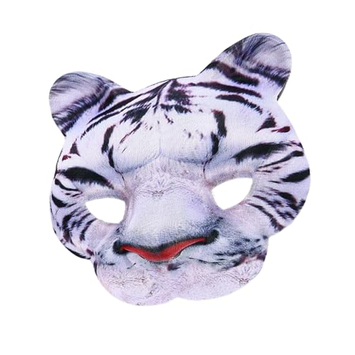 Diogeynu Halbes Gesicht Tigre Leoparden Party Realistische Tier Halloween Weihnachten Karneval Cosplay Kostüme von Diogeynu