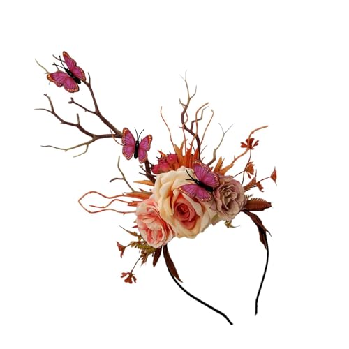 Diogeynu Halloween-Haarreif für Damen, realistischer Schmetterling, Blumen-Haar-Accessoire für Kostümpartys Diogeynu Halloween-Haarreif für Damen, realistischer Schmetterling, Blumen-Haar-Accessoire für Kostümpartys von Diogeynu