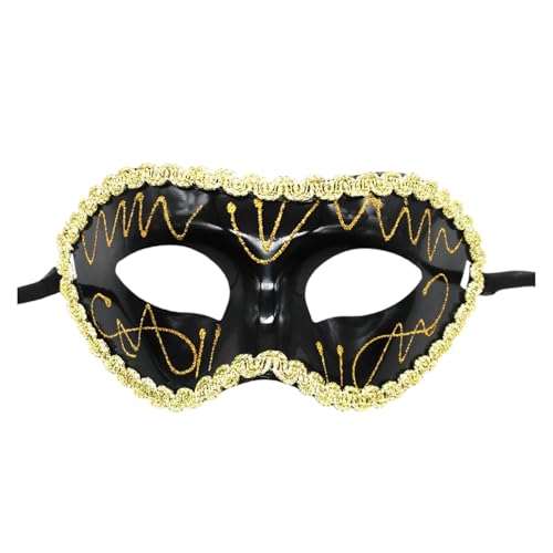 Diogeynu Handbemalte Maskerade halbes Gesicht Halloween Augenmaskerade Augenmasken für Männer Frauen Maskerade Cosplay von Diogeynu