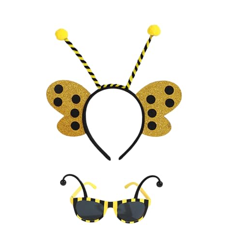 Diogeynu Honigbienenen-Kostüm-Zubehör, Bienen, Stirnband, Sonnenbrille, Bienenkostüme, Kits für Halloween, Cosplay, Party, Requisiten Diogeynu Honigbienenen-Kostüm-Zubehör, Bienen, Stirnband, Sonnenbrille, Bienenkostüme, Kits für Halloween, Cosplay, Party, Requisiten von Diogeynu