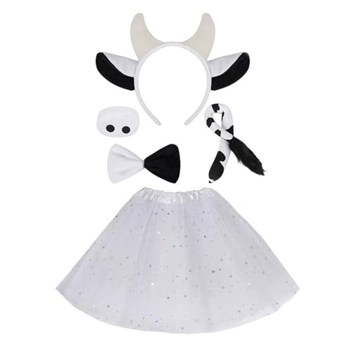 Diogeynu Kuh Rollenspiel Outfit Zubehör Halloween Tier Kostüm für Jungen Mädchen Kinder Erwachsene Halloween Geburtstag Cosplay Party von Diogeynu