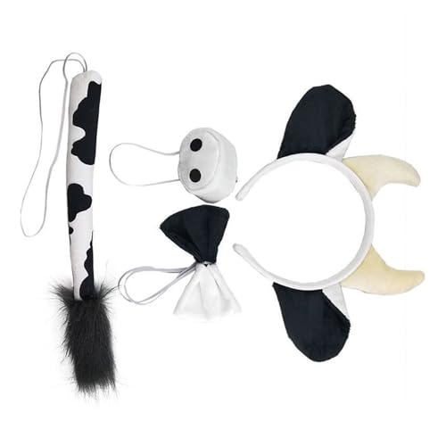 Diogeynu Kuh Rollenspiel Outfit Zubehör Halloween Tier Kostüm für Jungen Mädchen Kinder Erwachsene Halloween Geburtstag Cosplay Party von Diogeynu