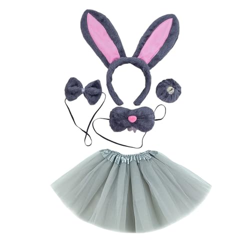 Diogeynu Osterhasen-Kostüm-Set, Ohren, Schwanz, Fliege, Handschuhe, Tier-Kostüm, Zubehör für Kinder, Halloween, Cosplay, Requisiten Diogeynu Osterhasen-Kostüm-Set, Ohren, Schwanz, Fliege, Handschuhe, Tier-Kostüm, Zubehör für Kinder, Halloween, Cosplay, Requisiten von Diogeynu