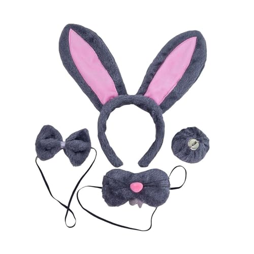 Diogeynu Osterhasen-Kostüm-Set, Ohren, Schwanz, Fliege, Handschuhe, Tier-Kostüm, Zubehör für Kinder, Halloween, Cosplay, Requisiten Diogeynu Osterhasen-Kostüm-Set, Ohren, Schwanz, Fliege, Handschuhe, Tier-Kostüm, Zubehör für Kinder, Halloween, Cosplay, Requisiten von Diogeynu