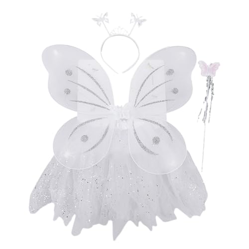 Diogeynu Schmetterlingsflügel mit Stirnband, Feenstab, Tutu-Flügel, Cosplay, Kostüm, Feenflügel, Prinzessinnenflügel für Halloween-Party Diogeynu Schmetterlingsflügel mit Stirnband, Feenstab, Tutu-Flügel, Cosplay, Kostüm, Feenflügel, Prinzessinnenflügel für Halloween-Party von Diogeynu