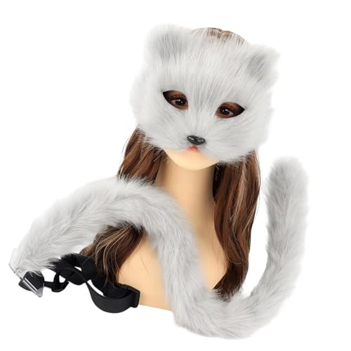 Diogeynu Therians und Schwanz-Set für Mädchen, Halloween, Katzen, Schwanz, Cosplay, Füchse, Wolfsschwanz Diogeynu Therians und Schwanz-Set für Mädchen, Halloween, Katzen, Schwanz, Cosplay, Füchse, Wolfsschwanz von Diogeynu