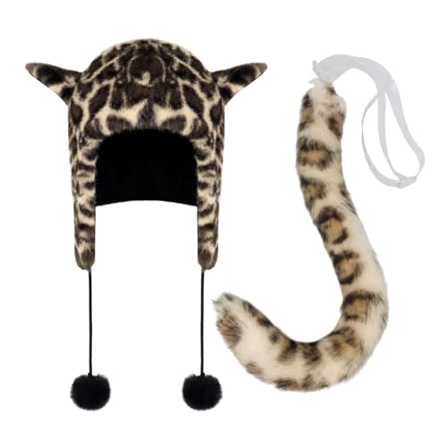 Diogeynu Warme Wintermütze mit Tierohren aus Plüsch mit pelzigem Schwanz, für Damen, Wintermütze mit Ohrenklappen für Damen, Weihnachten, Halloween, Cosplay Diogeynu Warme Wintermütze mit Tierohren aus Plüsch mit pelzigem Schwanz, für Damen, Wintermütze mit Ohrenklappen für Damen, Weihnachten, Halloween, Cosplay von Diogeynu
