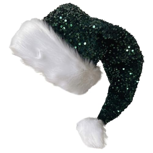 Diogeynu Weihnachtsmütze für Erwachsene mit Pailletten, dicker Plüsch, für Urlaub, Komfort-Innenfutter, Weihnachten, Neujahr, Symbol mit weißer Krempe Diogeynu Weihnachtsmütze für Erwachsene mit Pailletten, dicker Plüsch, für Urlaub, Komfort-Innenfutter, Weihnachten, Neujahr, Symbol mit weißer Krempe von Diogeynu