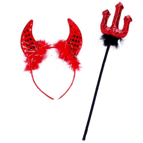 Teufelshorn-Stirnband, Teufelsgabel, Party, Bühnenauftritte, Kostüm, Kopfbedeckung, Erwachsene, Cosplay, Anzug, Festival, Zubehör, Hörner, Stirnband, Cosplay-Zubehör für Damen, Halloween, Party Teufelshorn-Stirnband, Teufelsgabel, Party, Bühnenauftritte, Kostüm, Kopfbedeckung, Erwachsene, Cosplay, Anzug, Festival, Zubehör, Hörner, Stirnband, Cosplay-Zubehör für Damen, Halloween, Party von Diogeynu