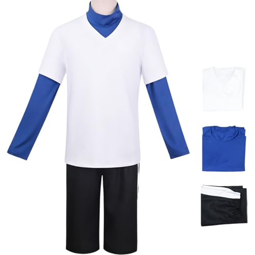 Diohauxi Killua Zaoldyeck Cosplay Kostüm Herren Anime Uniform mit Perücke Halloween Party Alltagskleidung von Diohauxi