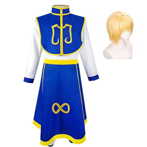 Diohauxi Kurapika Cosplay Kostüm Anime Uniform mit Perücke Halloween Bühnenauftritt Outfit für Männer von Diohauxi