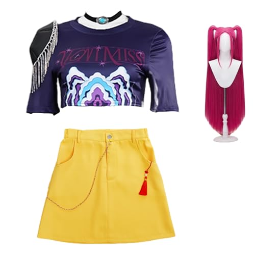 Diohauxi Mira Cosplay Kostüm Anime Uniform Komplettset mit Roter Perücke Bühnenoutfit für Halloween von Diohauxi