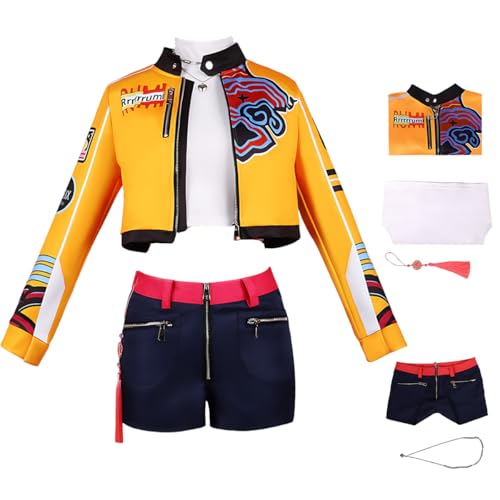 Diohauxi Rumi Cosplay Kostüm Komplettes Anime Outfit mit Perücke Halloween Bühnenauftritte für Frauen von Diohauxi