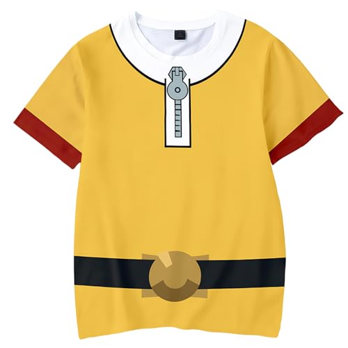 Diohauxi Saitam Anime T-Shirts -3D Druck Kurzarm Streetwear Halloween Cosplay Kostüm (XXS-4XL) von Diohauxi
