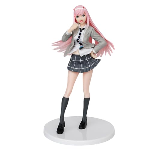 Diohauxi Zero Two Anime Figur - PVC-Sammelfigur,Grau Standing Pose Model, Anime-Schreibtischdekoration für Fans von Diohauxi