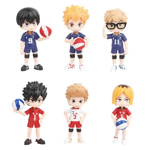 Tobio Kageyama Figuren Aniem 6PCS Set Stehende Figur Kuroo Tetsurou Modell Dekoration für zu Hause 9cm von Diohauxi