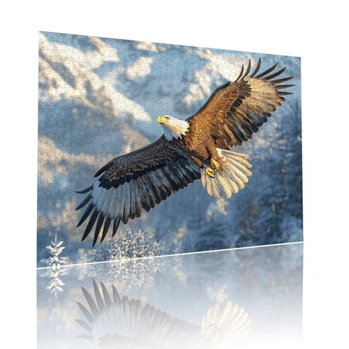 Adler Puzzle für Erwachsene Kinder Anspruchsvoll 1000 Teile Impossible Klassische Puzzles Schwer Berg ab 8 9 10 Jahre für Mädchen Jungen Jigsaw Kunst Educa, für Dekoration und Geschenke 50x75cm t-445 von Dirjuong
