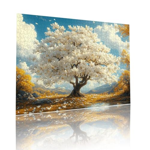 Baum Puzzle für Erwachsene Kinder Anspruchsvoll 1000 Teile Impossible Klassische Puzzles Schwer Blume ab 8 9 10 Jahre für Mädchen Jungen Jigsaw Kunst Educa, für Dekoration und Geschenke 50x75cm t-897 von Dirjuong