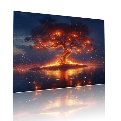 Baum Puzzle für Erwachsene Kinder Anspruchsvoll 1000 Teile Impossible Klassische Puzzles Schwer Sternenhimmel ab 8 9 10 Jahre Mädchen Jungen Jigsaw Kunst Educa, für Dekoration Geschenke 50x75cm t-909 von Dirjuong