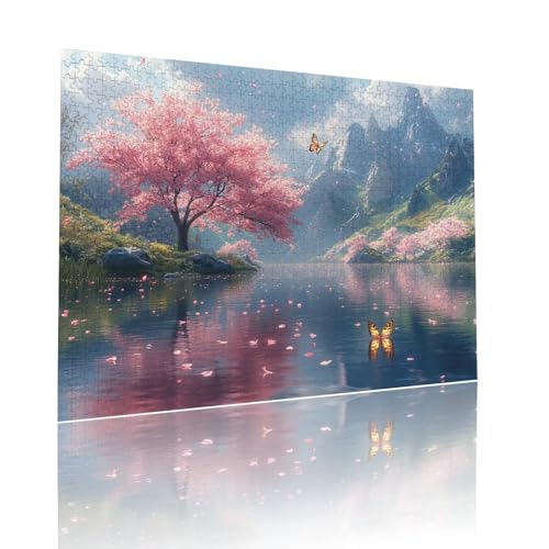 Baum Puzzle für Erwachsene Kinder Anspruchsvoll 300 Teile Impossible Klassische Puzzles Schwer Schmetterling ab 8 9 10 Jahre Mädchen Jungen Jigsaw Kunst Educa, für Dekoration Geschenke 38x52cm t-895 von Dirjuong