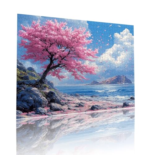 Baum Puzzle für Erwachsene Kinder Anspruchsvoll 80 Teile Impossible Klassische Puzzles Schwer Strand ab 8 9 10 Jahre für Mädchen Jungen Jigsaw Kunst Educa, für Dekoration und Geschenke 15x20cm t-891 von Dirjuong