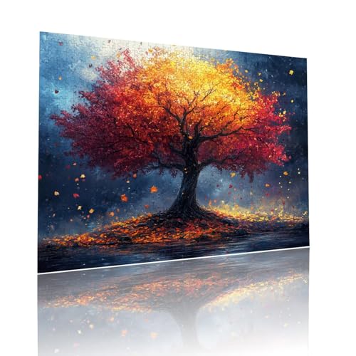 Baum Puzzle für Erwachsene Kinder Anspruchsvoll 80 Teile Impossible Klassische Puzzles Schwer Traum ab 8 9 10 Jahre für Mädchen Jungen Jigsaw Kunst Educa, für Dekoration und Geschenke 15x20cm t-905 von Dirjuong