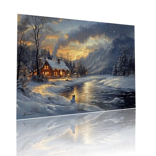Berg Puzzle für Erwachsene Kinder Anspruchsvoll 1000 Teile Impossible Klassische Puzzles Schwer Landschaft ab 8 9 10 Jahre Mädchen Jungen Jigsaw Kunst Educa,für Dekoration und Geschenke 50x75cm t-871 von Dirjuong