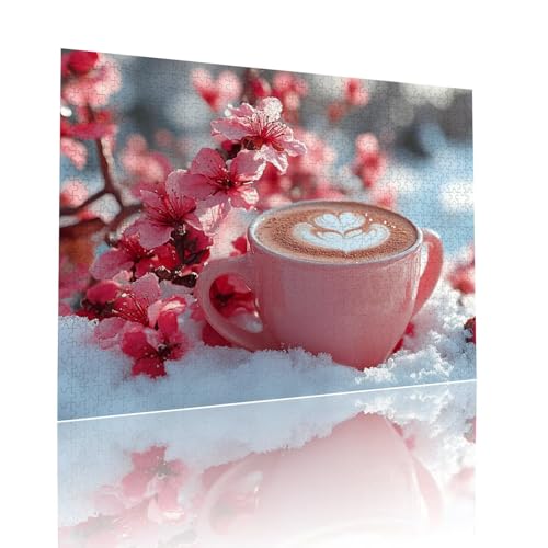 Blume Puzzle für Erwachsene Kinder Anspruchsvoll 1000 Teile Impossible Klassische Puzzles Schwer Kaffee ab 8 9 10 Jahre Mädchen Jungen Jigsaw Kunst Educa, für Dekoration und Geschenke 50x75cm t-305 von Dirjuong