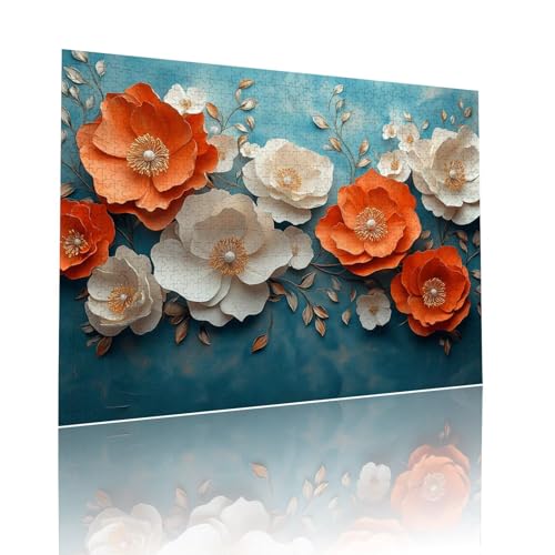 Blume Puzzle für Erwachsene Kinder Anspruchsvoll 1500 Teile Impossible Klassische Puzzles Schwer Abstrakt ab 8 9 10 Jahre Mädchen Jungen Jigsaw Kunst Educa,für Dekoration und Geschenke 57x87cm t-275 von Dirjuong