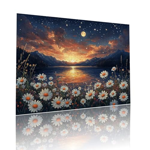 Blume Puzzle für Erwachsene Kinder Anspruchsvoll 500 Teile Impossible Klassische Puzzles Schwer Sternenhimmel ab 8 9 10 Jahre Mädchen Jungen Jigsaw Kunst Educa, für Dekoration Geschenke 38x52cm t-335 von Dirjuong